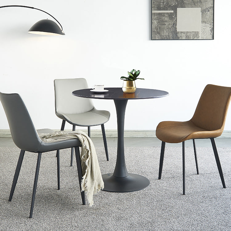 Round Dining Table Contemporary Style Stone Dining Site Table with Tulip Base Clearhalo 'Dining Tables & Seating' 'Dining Tables' 'dining_table' 'furn' 'furn_dining_table' 'Furniture' 'Kitchen & Dining Furniture' 5458342