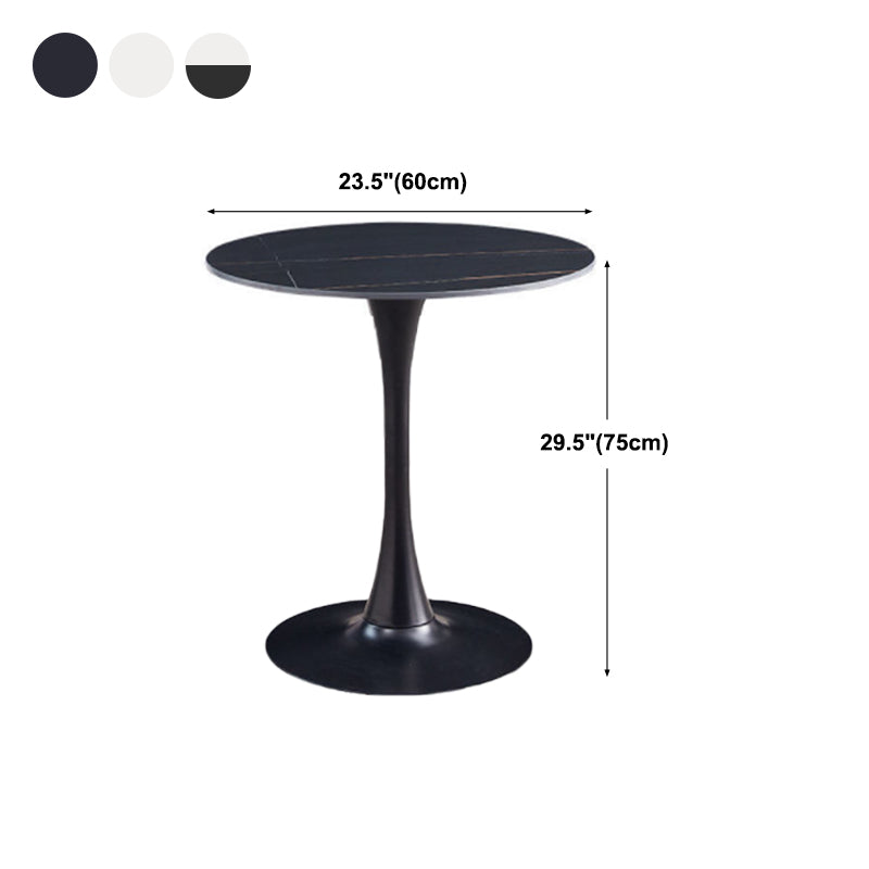 Round Dining Table Contemporary Style Stone Dining Site Table with Tulip Base Clearhalo 'Dining Tables & Seating' 'Dining Tables' 'dining_table' 'furn' 'furn_dining_table' 'Furniture' 'Kitchen & Dining Furniture' 5458344