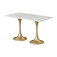Traditional Luxury Dining Table Sintered Stone White Top Table for Dining Room