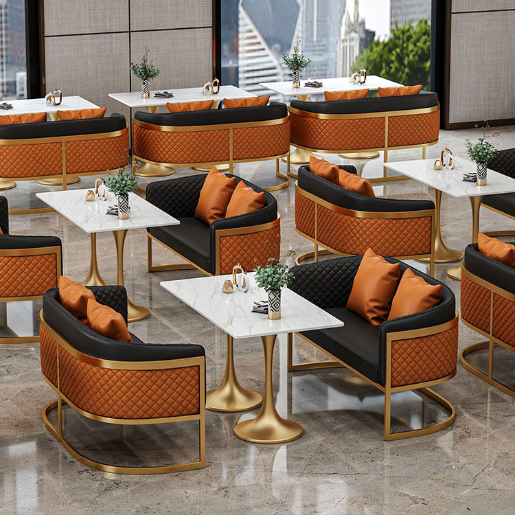 Traditional Luxury Dining Table Sintered Stone White Top Table for Dining Room