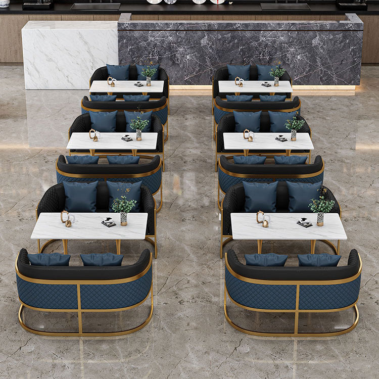 Traditional Luxury Dining Table Sintered Stone White Top Table for Dining Room