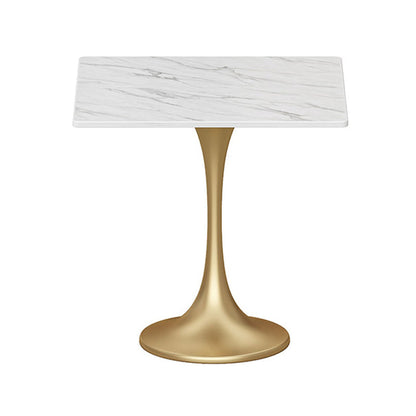 Traditional Luxury Dining Table Sintered Stone White Top Table for Dining Room