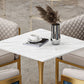 Traditional Luxury Dining Table Sintered Stone White Top Table for Dining Room