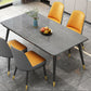 Rectangular Sintered Stone Dining Table Modern 4 Legs Furniture in Matte Finish Gray Without Chairs Clearhalo 'Dining Tables & Seating' 'Dining Tables' 'dining_table' 'furn' 'furn_dining_table' 'Furniture' 'Kitchen & Dining Furniture' 5458423