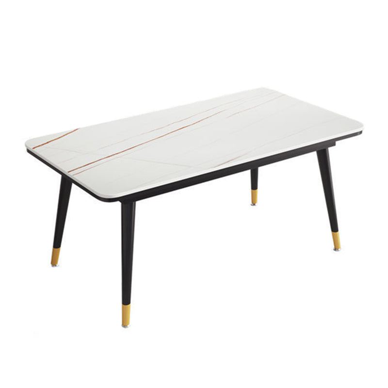 Rectangular Sintered Stone Dining Table Modern 4 Legs Furniture in Matte Finish Clearhalo 'Dining Tables & Seating' 'Dining Tables' 'dining_table' 'furn' 'furn_dining_table' 'Furniture' 'Kitchen & Dining Furniture' 5458425