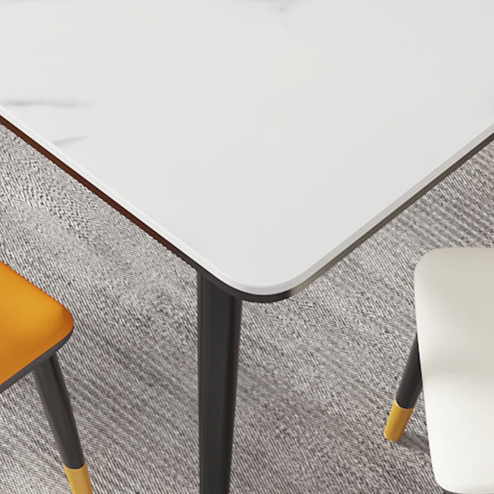 Rectangular Sintered Stone Dining Table Modern 4 Legs Furniture in Matte Finish Clearhalo 'Dining Tables & Seating' 'Dining Tables' 'dining_table' 'furn' 'furn_dining_table' 'Furniture' 'Kitchen & Dining Furniture' 5458426