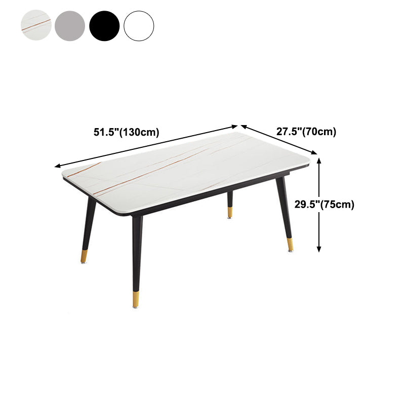 Rectangular Sintered Stone Dining Table Modern 4 Legs Furniture in Matte Finish Clearhalo 'Dining Tables & Seating' 'Dining Tables' 'dining_table' 'furn' 'furn_dining_table' 'Furniture' 'Kitchen & Dining Furniture' 5458437
