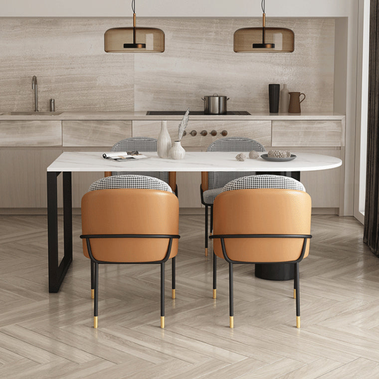 Contemporary Style Dining Table Double Pedestal Dining Site Table for Home Clearhalo 'Dining Tables & Seating' 'Dining Tables' 'dining_table' 'furn' 'furn_dining_table' 'Furniture' 'Kitchen & Dining Furniture' 5458447