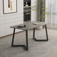 Industrial Style Dining Table Sintered Stone Rectangle Table for Home Gray 63"L x 31.5"W x 29.5"H Without Chairs Clearhalo 'Dining Tables & Seating' 'Dining Tables' 'dining_table' 'furn' 'furn_dining_table' 'Furniture' 'Kitchen & Dining Furniture' 5458463