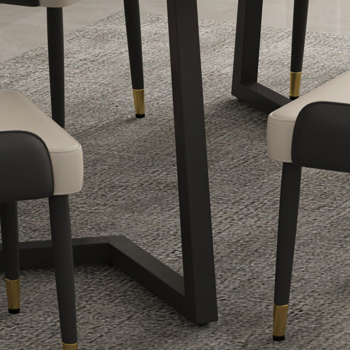 Industrial Style Dining Table Sintered Stone Rectangle Table for Home Clearhalo 'Dining Tables & Seating' 'Dining Tables' 'dining_table' 'furn' 'furn_dining_table' 'Furniture' 'Kitchen & Dining Furniture' 5458464