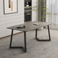 Industrial Style Dining Table Sintered Stone Rectangle Table for Home Gray 70.9"L x 35.4"W x 29.5"H Without Chairs Clearhalo 'Dining Tables & Seating' 'Dining Tables' 'dining_table' 'furn' 'furn_dining_table' 'Furniture' 'Kitchen & Dining Furniture' 5458465
