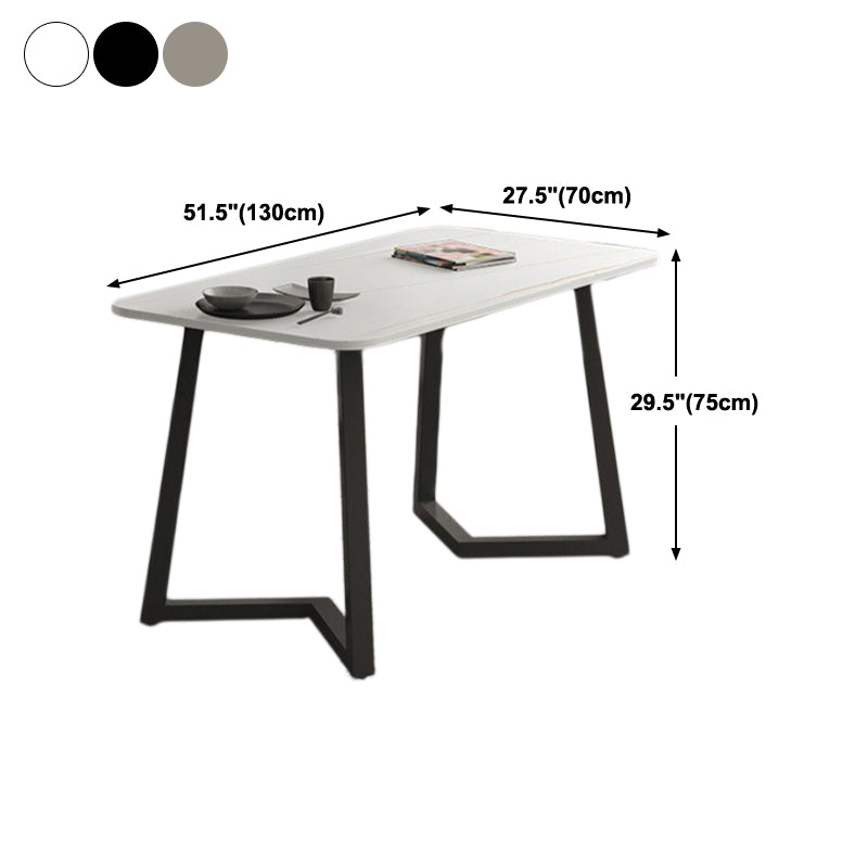 Industrial Style Dining Table Sintered Stone Rectangle Table for Home Clearhalo 'Dining Tables & Seating' 'Dining Tables' 'dining_table' 'furn' 'furn_dining_table' 'Furniture' 'Kitchen & Dining Furniture' 5458477