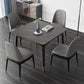 4 Legs Dining Table Industrial Stone Dining Table with Black Frame