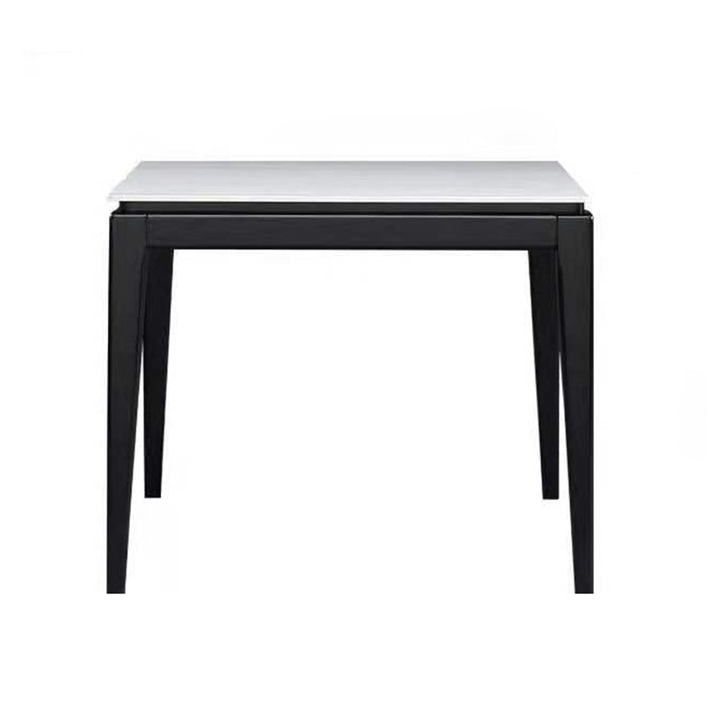 4 Legs Dining Table Industrial Stone Dining Table with Black Frame