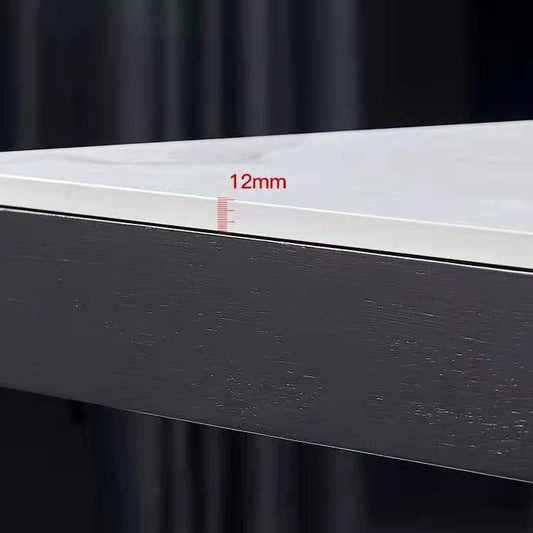 4 Beine Esstisch Industriestein Esstisch mit schwarzem Rahmen