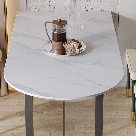 Contemporary Dining Table Stone Dining Site Table with Double Pedestal