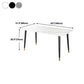 Luxury Sintered Stone Top Table Rectangle Home Desk with 4 Black Metal Legs