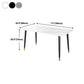 Luxury Sintered Stone Top Table Rectangle Home Desk with 4 Black Metal Legs