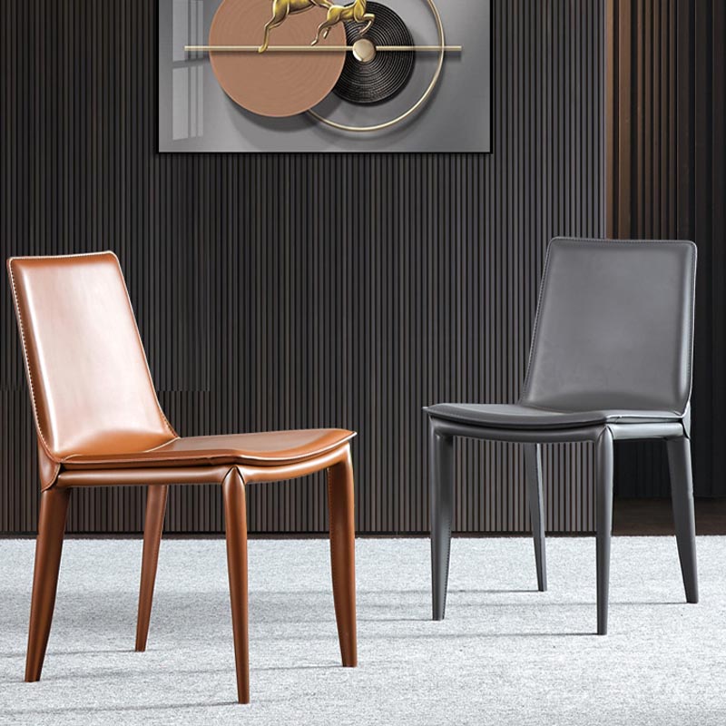 Contemporary Style Dining Chairs Armless Chair with Metal Legs for Kitchen Clearhalo 'Dining Chairs' 'Dining Tables & Seating' 'dining_chair' 'furn' 'furn_dining_chair' 'Furniture' 'Kitchen & Dining Furniture' 5458585