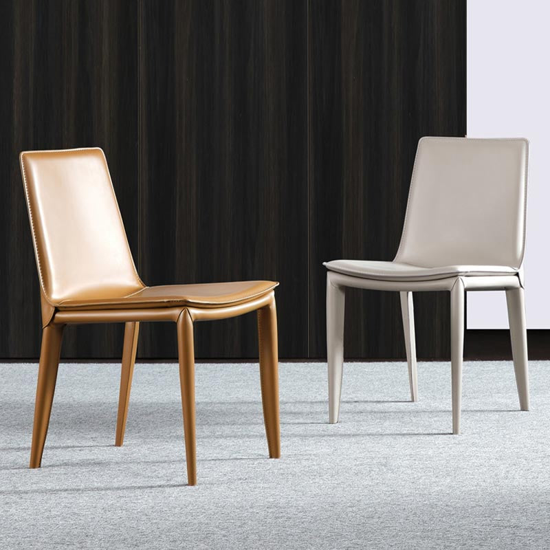 Contemporary Style Dining Chairs Armless Chair with Metal Legs for Kitchen Clearhalo 'Dining Chairs' 'Dining Tables & Seating' 'dining_chair' 'furn' 'furn_dining_chair' 'Furniture' 'Kitchen & Dining Furniture' 5458588