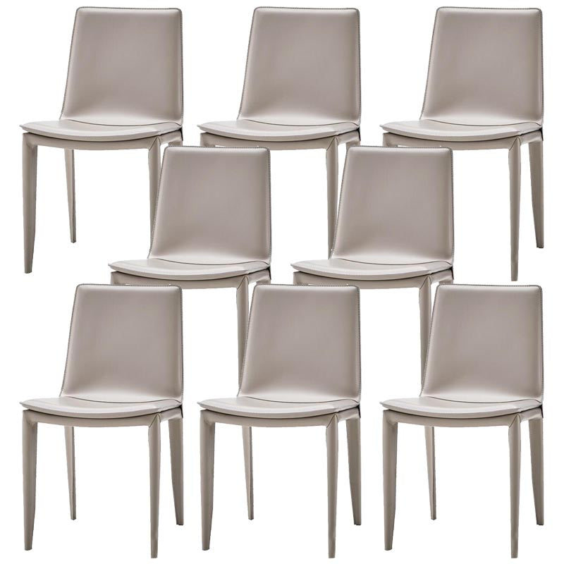 Contemporary Style Dining Chairs Armless Chair with Metal Legs for Kitchen Light Gray 8 Piece Set Clearhalo 'Dining Chairs' 'Dining Tables & Seating' 'dining_chair' 'furn' 'furn_dining_chair' 'Furniture' 'Kitchen & Dining Furniture' 5458608