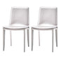 Contemporary Style Dining Chairs Armless Chair with Metal Legs for Kitchen White 2 Piece Set Clearhalo 'Dining Chairs' 'Dining Tables & Seating' 'dining_chair' 'furn' 'furn_dining_chair' 'Furniture' 'Kitchen & Dining Furniture' 5458609
