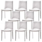 Contemporary Style Dining Chairs Armless Chair with Metal Legs for Kitchen White 8 Piece Set Clearhalo 'Dining Chairs' 'Dining Tables & Seating' 'dining_chair' 'furn' 'furn_dining_chair' 'Furniture' 'Kitchen & Dining Furniture' 5458615