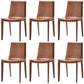 Contemporary Style Dining Chairs Armless Chair with Metal Legs for Kitchen Caramel 6 Piece Set Clearhalo 'Dining Chairs' 'Dining Tables & Seating' 'dining_chair' 'furn' 'furn_dining_chair' 'Furniture' 'Kitchen & Dining Furniture' 5458622