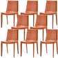 Contemporary Style Dining Chairs Armless Chair with Metal Legs for Kitchen Orange 8 Piece Set Clearhalo 'Dining Chairs' 'Dining Tables & Seating' 'dining_chair' 'furn' 'furn_dining_chair' 'Furniture' 'Kitchen & Dining Furniture' 5458627