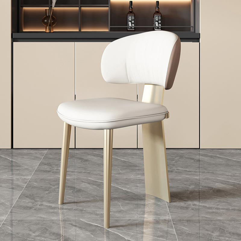 Nordic Glam Style Chair Dining Armless Chairs for Kitchen with Metal Legs Clearhalo 'Dining Chairs' 'Dining Tables & Seating' 'dining_chair' 'furn' 'furn_dining_chair' 'Furniture' 'Kitchen & Dining Furniture' 5458631