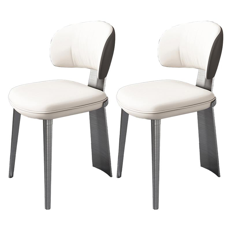 Nordic Glam Style Chair Dining Armless Chairs for Kitchen with Metal Legs Grey 2 Piece Set Clearhalo 'Dining Chairs' 'Dining Tables & Seating' 'dining_chair' 'furn' 'furn_dining_chair' 'Furniture' 'Kitchen & Dining Furniture' 5458632