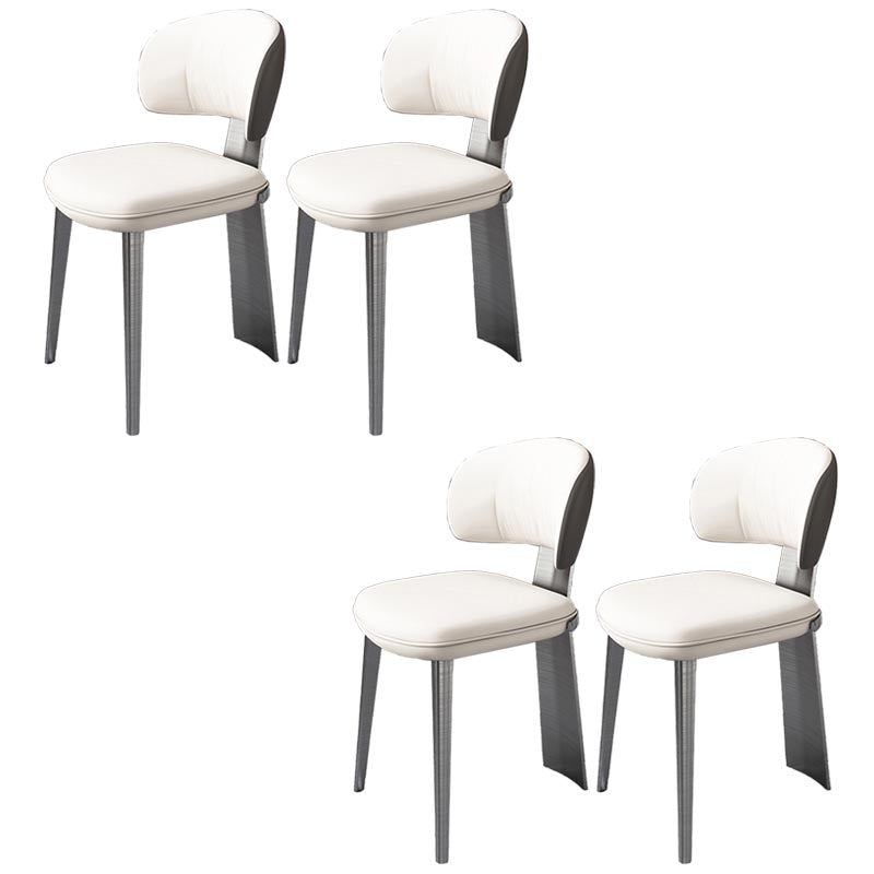 Nordic Glam Style Chair Dining Armless Chairs for Kitchen with Metal Legs Grey 4 Piece Set Clearhalo 'Dining Chairs' 'Dining Tables & Seating' 'dining_chair' 'furn' 'furn_dining_chair' 'Furniture' 'Kitchen & Dining Furniture' 5458633