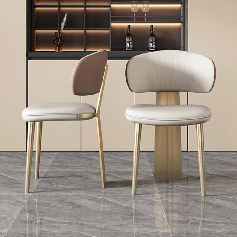 Nordic Glam Style Chair Dining Armless Chairs for Kitchen with Metal Legs Clearhalo 'Dining Chairs' 'Dining Tables & Seating' 'dining_chair' 'furn' 'furn_dining_chair' 'Furniture' 'Kitchen & Dining Furniture' 5458634