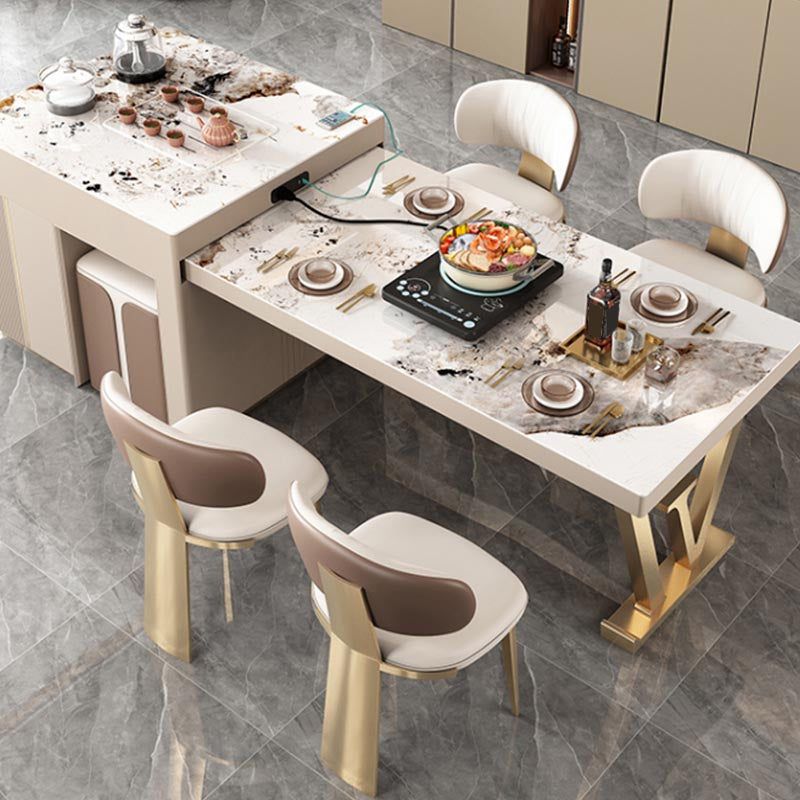 Nordic Glam Style Chair Dining Armless Chairs for Kitchen with Metal Legs Clearhalo 'Dining Chairs' 'Dining Tables & Seating' 'dining_chair' 'furn' 'furn_dining_chair' 'Furniture' 'Kitchen & Dining Furniture' 5458635