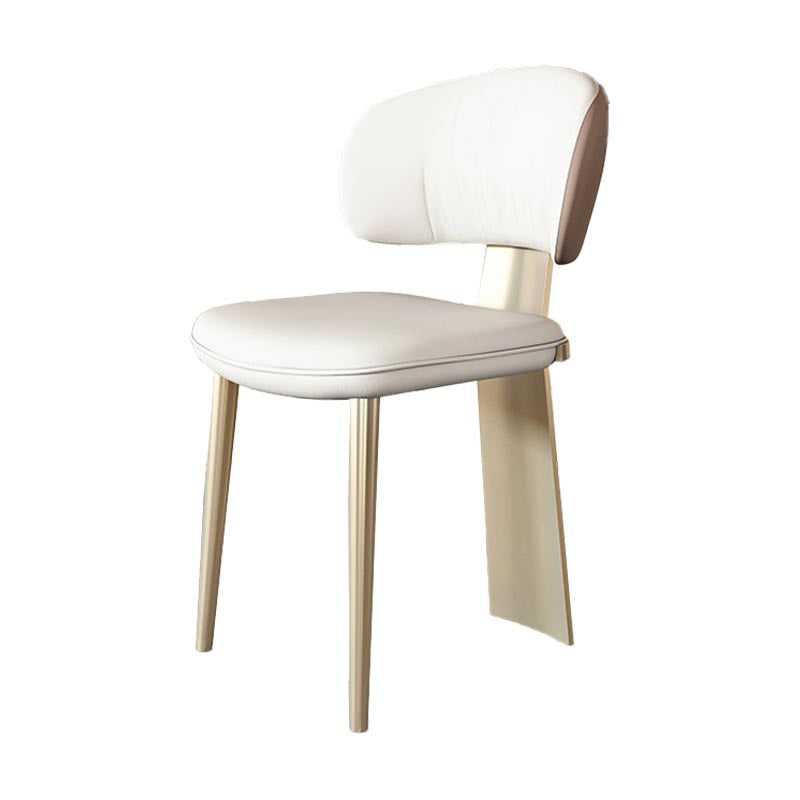 Nordic Glam Style Chair Dining Armless Chairs for Kitchen with Metal Legs Gold 1 Piece Clearhalo 'Dining Chairs' 'Dining Tables & Seating' 'dining_chair' 'furn' 'furn_dining_chair' 'Furniture' 'Kitchen & Dining Furniture' 5458640