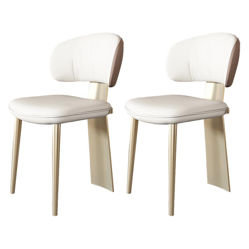 Nordic Glam Style Chair Dining Armless Chairs for Kitchen with Metal Legs Gold 2 Piece Set Clearhalo 'Dining Chairs' 'Dining Tables & Seating' 'dining_chair' 'furn' 'furn_dining_chair' 'Furniture' 'Kitchen & Dining Furniture' 5458642