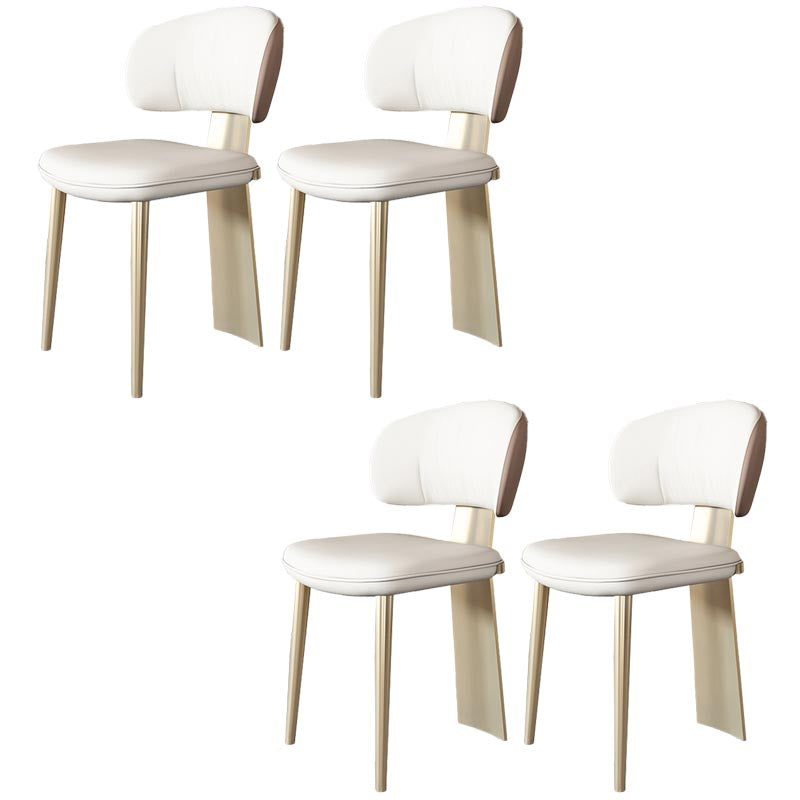 Nordic Glam Style Chair Dining Armless Chairs for Kitchen with Metal Legs Gold 4 Piece Set Clearhalo 'Dining Chairs' 'Dining Tables & Seating' 'dining_chair' 'furn' 'furn_dining_chair' 'Furniture' 'Kitchen & Dining Furniture' 5458644