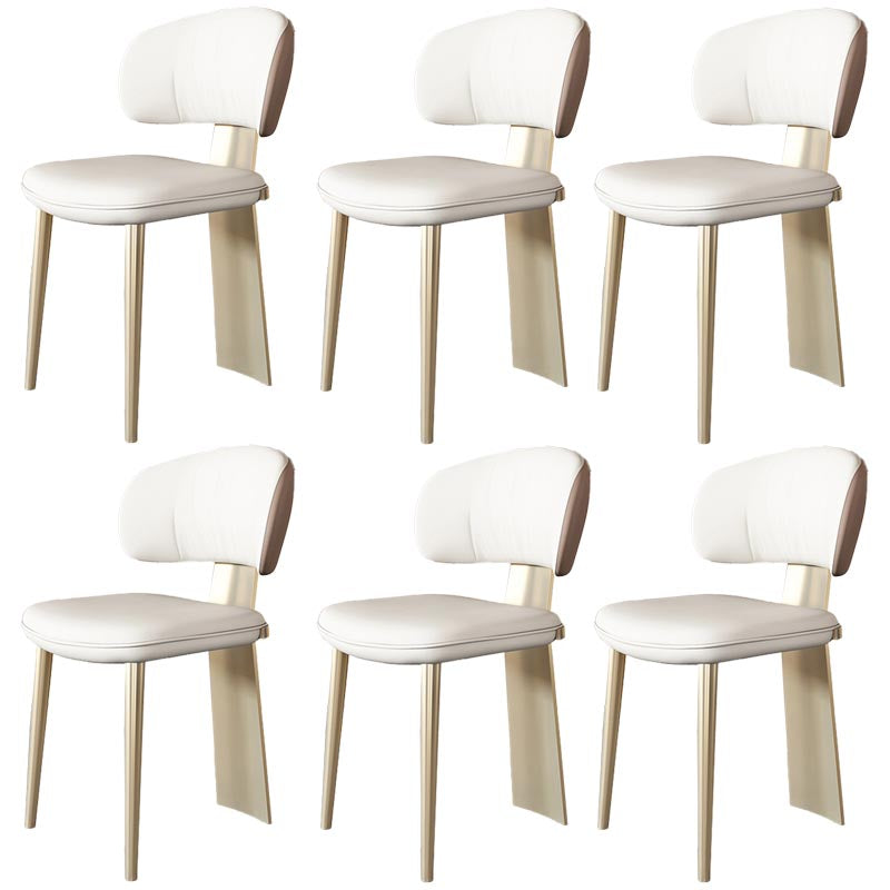 Nordic Glam Style Chair Dining Armless Chairs for Kitchen with Metal Legs Gold 6 Piece Set Clearhalo 'Dining Chairs' 'Dining Tables & Seating' 'dining_chair' 'furn' 'furn_dining_chair' 'Furniture' 'Kitchen & Dining Furniture' 5458646