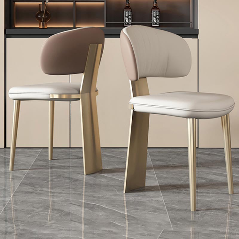 Nordic Glam Style Chair Dining Armless Chairs for Kitchen with Metal Legs Clearhalo 'Dining Chairs' 'Dining Tables & Seating' 'dining_chair' 'furn' 'furn_dining_chair' 'Furniture' 'Kitchen & Dining Furniture' 5458648