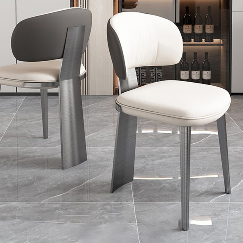 Nordic Glam Style Chair Dining Armless Chairs for Kitchen with Metal Legs Clearhalo 'Dining Chairs' 'Dining Tables & Seating' 'dining_chair' 'furn' 'furn_dining_chair' 'Furniture' 'Kitchen & Dining Furniture' 5458653