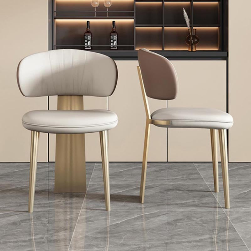 Nordic Glam Style Chair Dining Armless Chairs for Kitchen with Metal Legs Clearhalo 'Dining Chairs' 'Dining Tables & Seating' 'dining_chair' 'furn' 'furn_dining_chair' 'Furniture' 'Kitchen & Dining Furniture' 5458656
