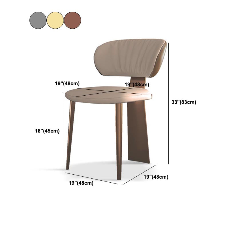 Nordic Glam Style Chair Dining Armless Chairs for Kitchen with Metal Legs Clearhalo 'Dining Chairs' 'Dining Tables & Seating' 'dining_chair' 'furn' 'furn_dining_chair' 'Furniture' 'Kitchen & Dining Furniture' 5458658