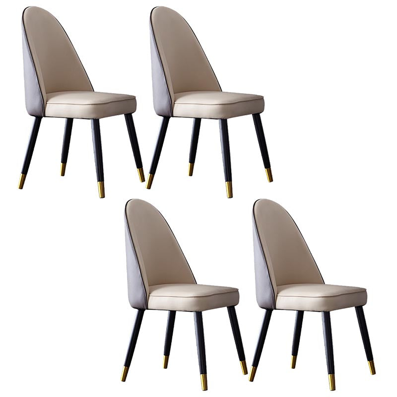 Nordic Glam Style Chair Dining Armless Chairs for Kitchen with Wooden Legs