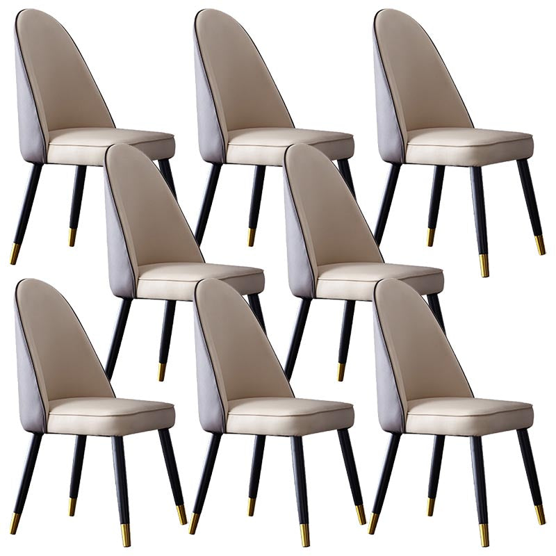 Nordic Glam Style Chair Dining Armless Chairs for Kitchen with Wooden Legs