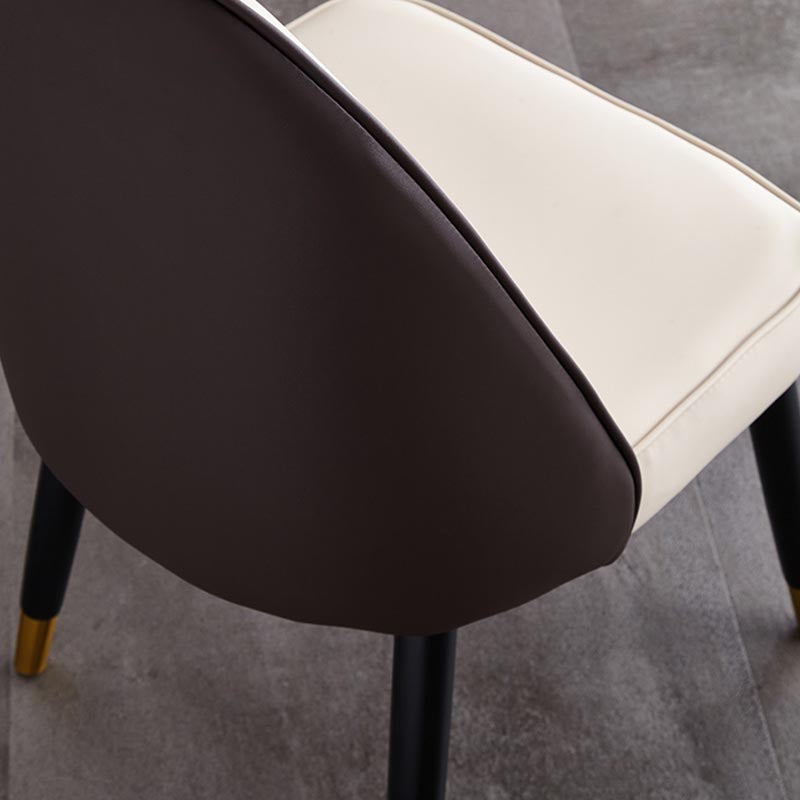 Nordic Glam Style Chair Dining Armless Chairs for Kitchen with Wooden Legs