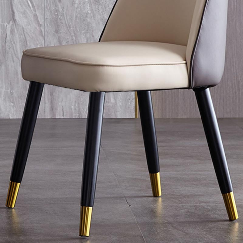 Nordic Glam Style Chair Dining Armless Chairs for Kitchen with Wooden Legs