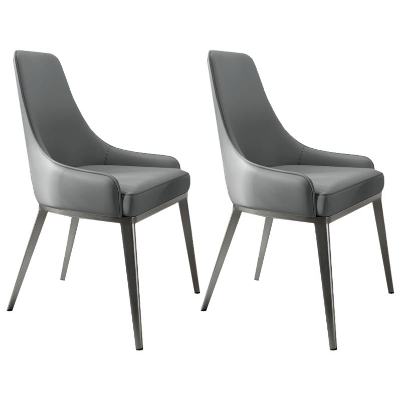 Nordic Glam Style Chair Dining Arm Chairs for Kitchen with Metal Legs Grey 2 Piece Set Clearhalo 'Dining Chairs' 'Dining Tables & Seating' 'dining_chair' 'furn' 'furn_dining_chair' 'Furniture' 'Kitchen & Dining Furniture' 5458686