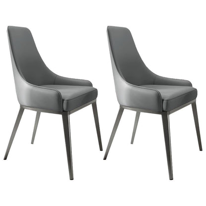 Nordic Glam Style Chair Dining Arm Chairs for Kitchen with Metal Legs Grey 2 Piece Set Clearhalo 'Dining Chairs' 'Dining Tables & Seating' 'dining_chair' 'furn' 'furn_dining_chair' 'Furniture' 'Kitchen & Dining Furniture' 5458686