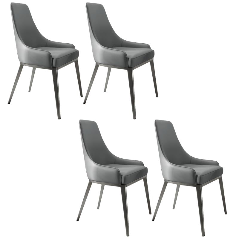 Nordic Glam Style Chair Dining Arm Chairs for Kitchen with Metal Legs Grey 4 Piece Set Clearhalo 'Dining Chairs' 'Dining Tables & Seating' 'dining_chair' 'furn' 'furn_dining_chair' 'Furniture' 'Kitchen & Dining Furniture' 5458687