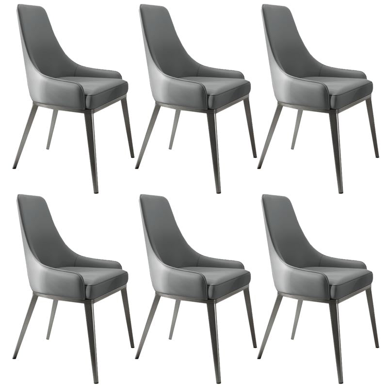 Nordic Glam Style Chair Dining Arm Chairs for Kitchen with Metal Legs Grey 6 Piece Set Clearhalo 'Dining Chairs' 'Dining Tables & Seating' 'dining_chair' 'furn' 'furn_dining_chair' 'Furniture' 'Kitchen & Dining Furniture' 5458689